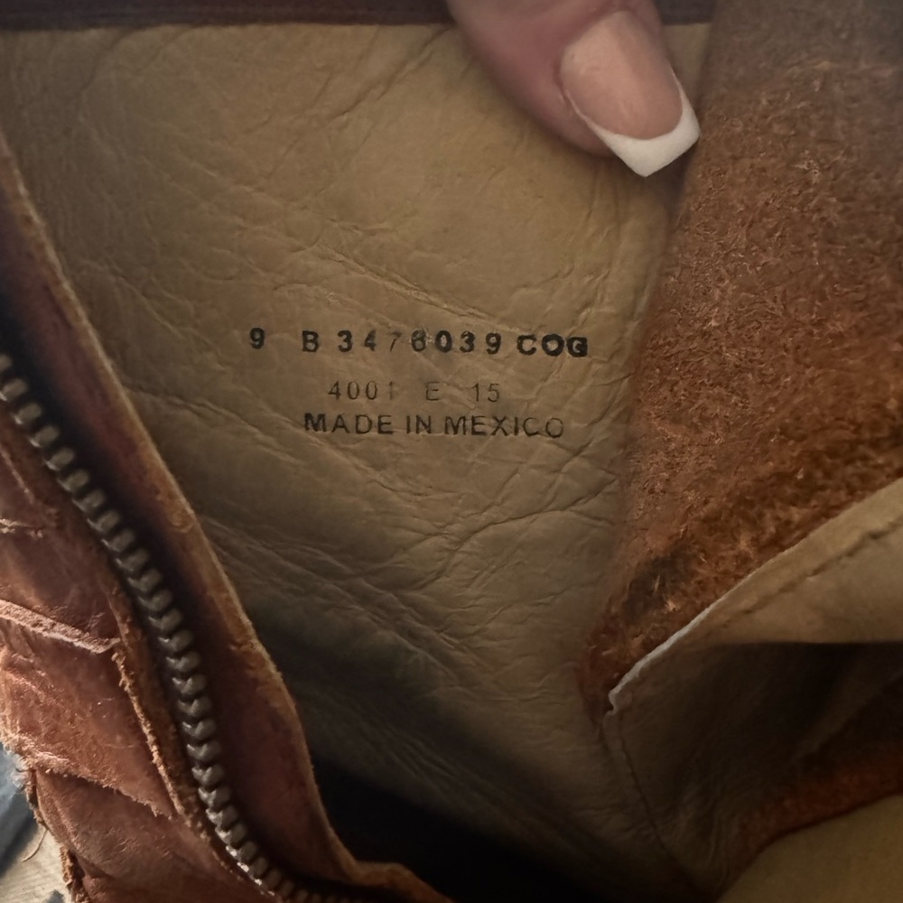 Frye Women's Tan Leather Moto Boots - Picture 8 of 8
